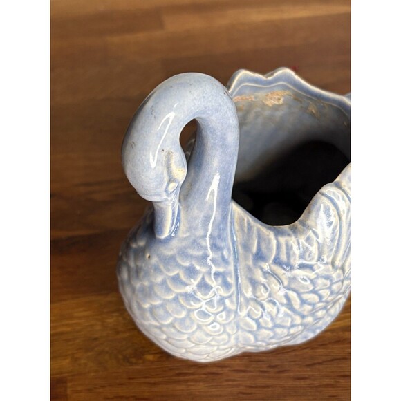 Set of 2‎ Vintage Redwing USA Swan Planter Blue MCM Ceramic 259 Blue Vase EUC - Picture 10 of 12